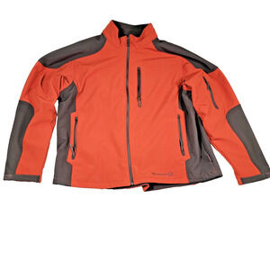 Free Country Men’s Super Softshell Jacket XXXL Orange Fleece Lined Coat